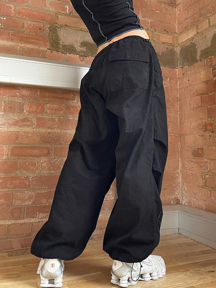 LOW RISE DRAWSTRING CARGO PANTS