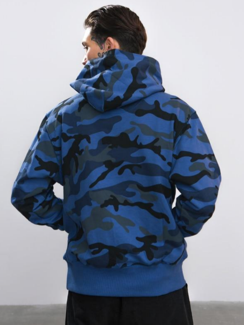 PLAIN VELVET CAMOUFLAGE HOODIE