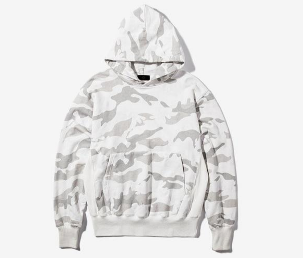 PLAIN VELVET CAMOUFLAGE HOODIE