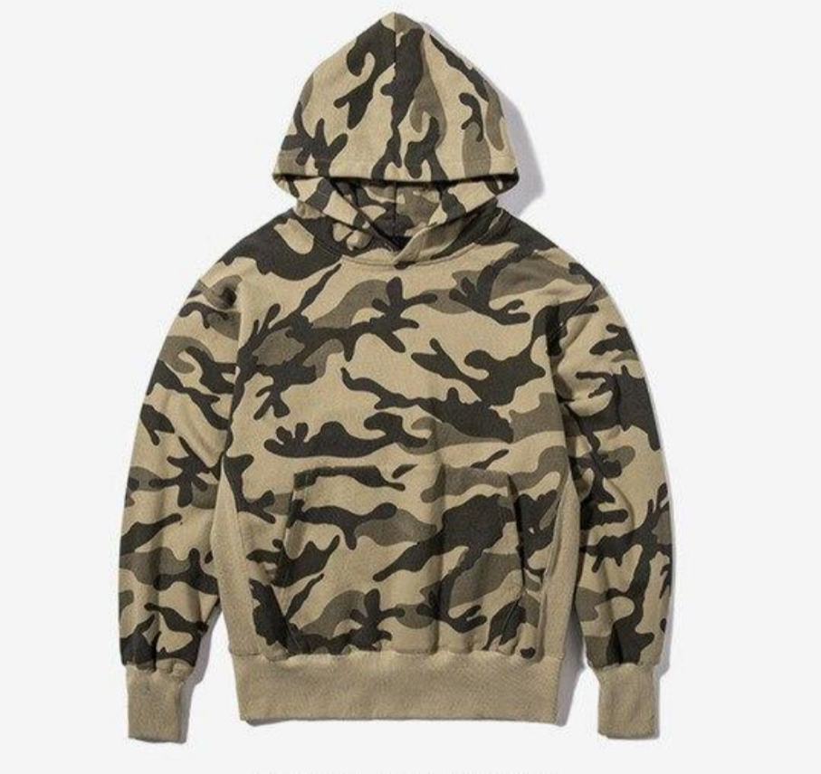 PLAIN VELVET CAMOUFLAGE HOODIE