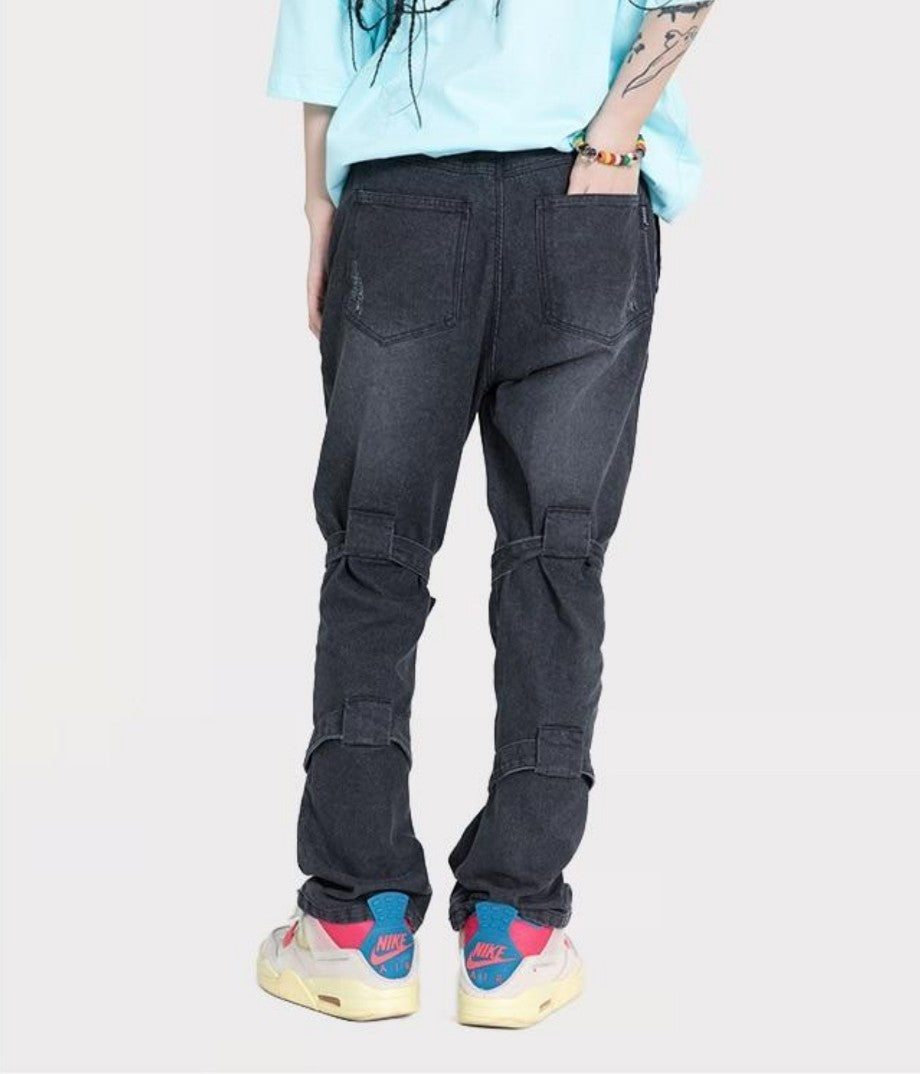 Criss Cross Denim Pants