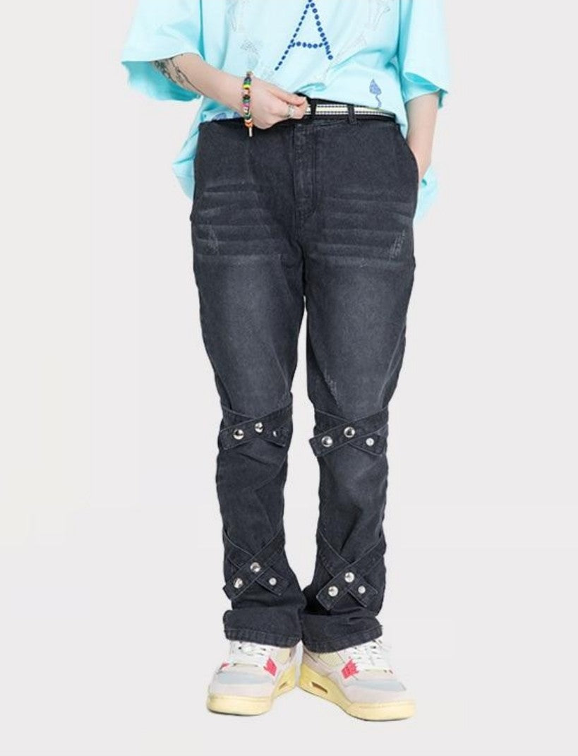 Criss Cross Denim Pants