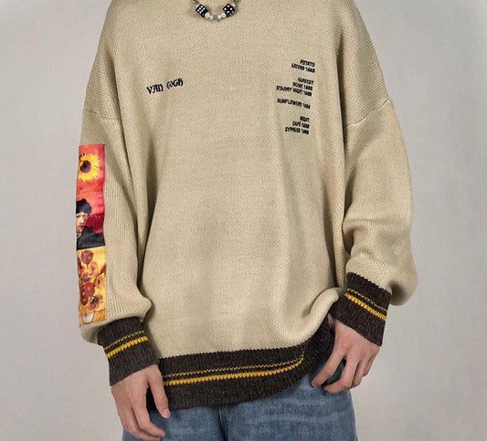 Van Gogh Patchwork Knit Pullover