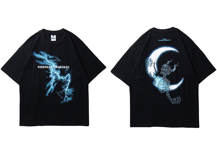 UNUSUAL ORIGINAL SKULL MOON T-SHIRT