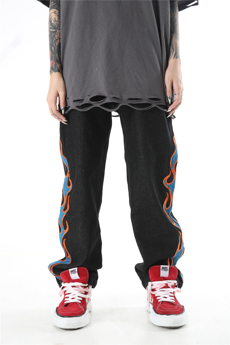 IN FLAMES DENIM PANTS