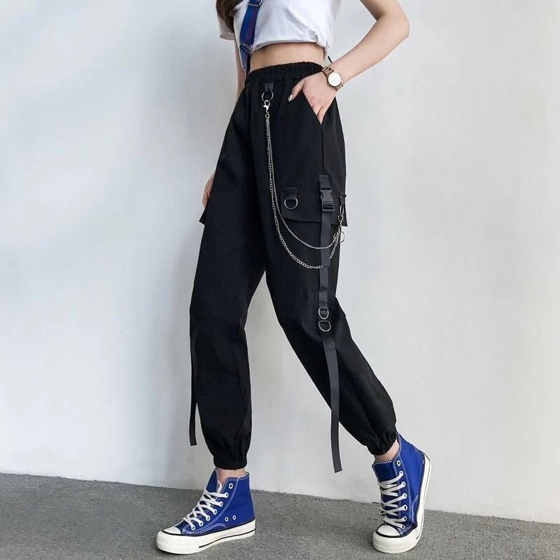 Women's Cargo Pants With Chains