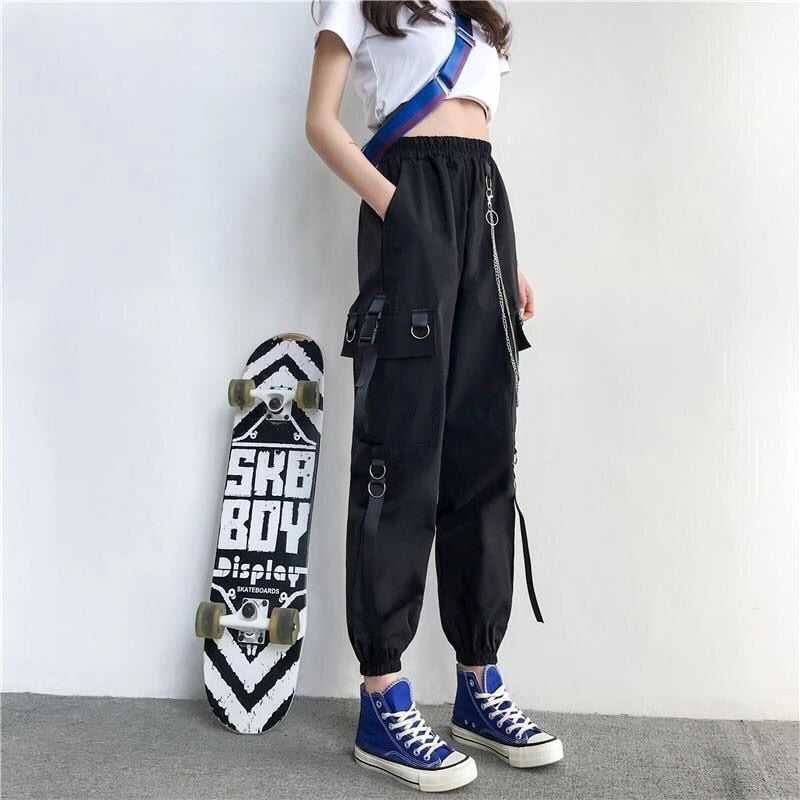 Women's Cargo Pants With Chains