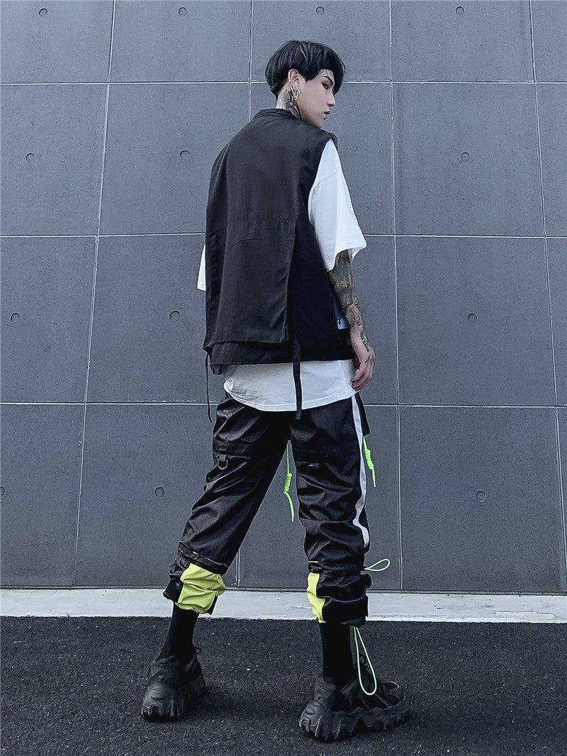 Black Baggy Drawstring Cargo Pants