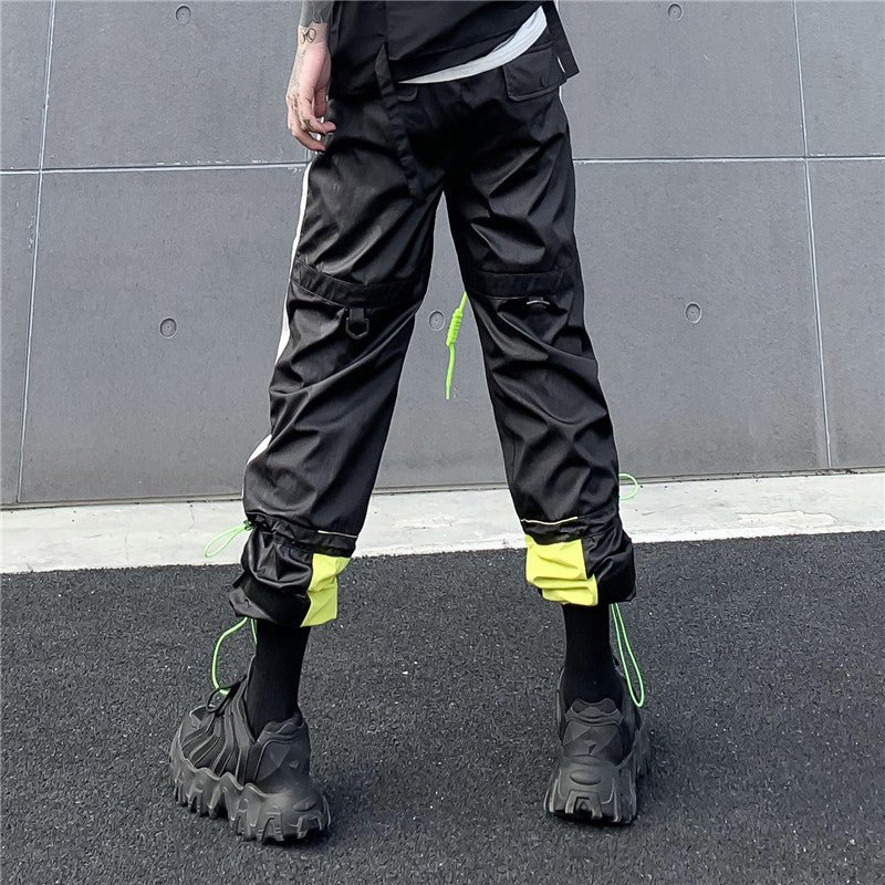 Black Baggy Drawstring Cargo Pants