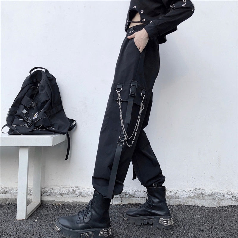 Women's Cargo Pants With Chains