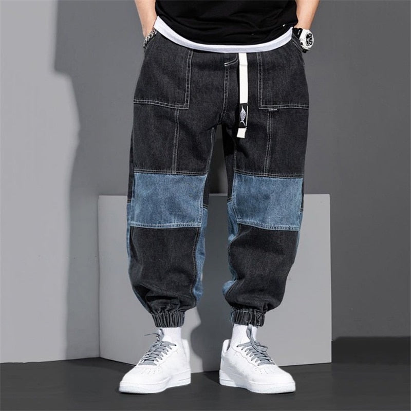 90's Retro Patchwork Denim Jeans