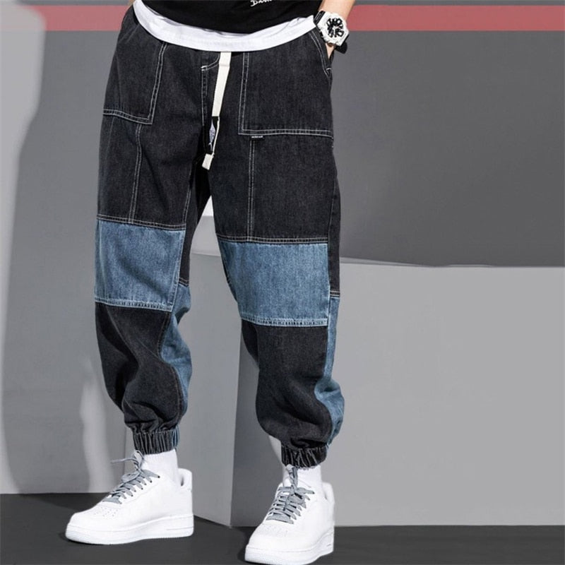 90's Retro Patchwork Denim Jeans