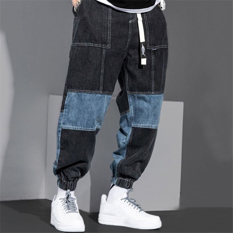 90's Retro Patchwork Denim Jeans