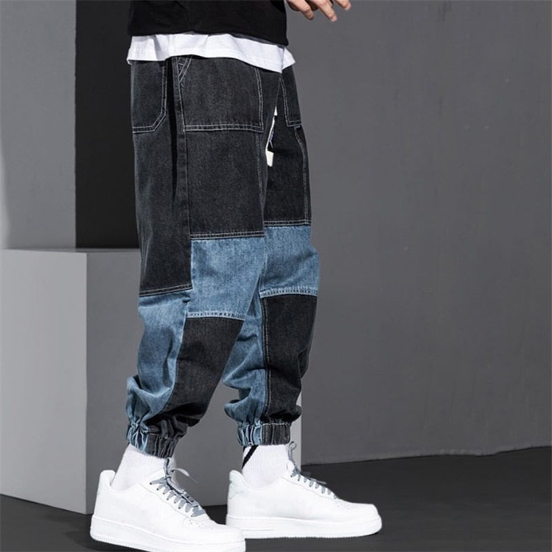 90's Retro Patchwork Denim Jeans