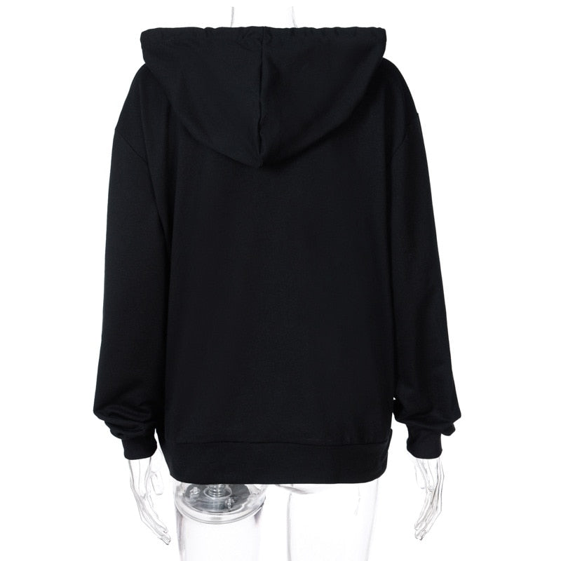 Rhinestone Butterfly Zip-Up Hoodie