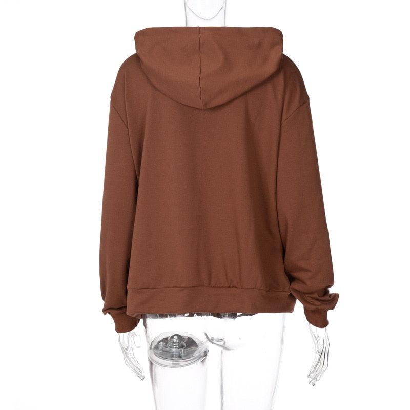 Rhinestone Butterfly Zip-Up Hoodie