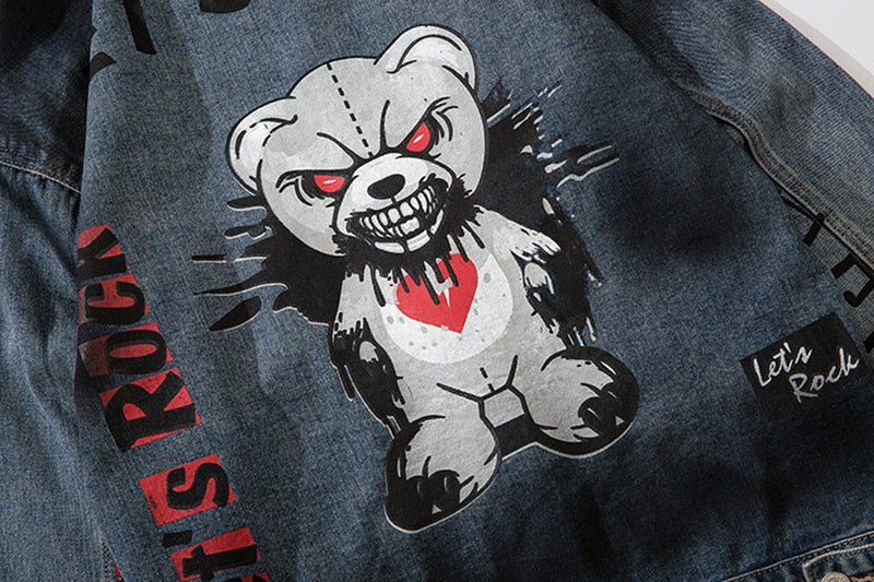 LET'S ROCK TEDDY BEAR DENIM JACKET