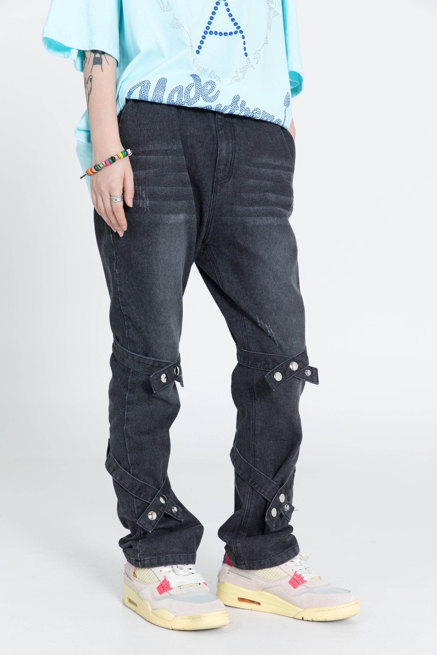 Criss Cross Denim Pants