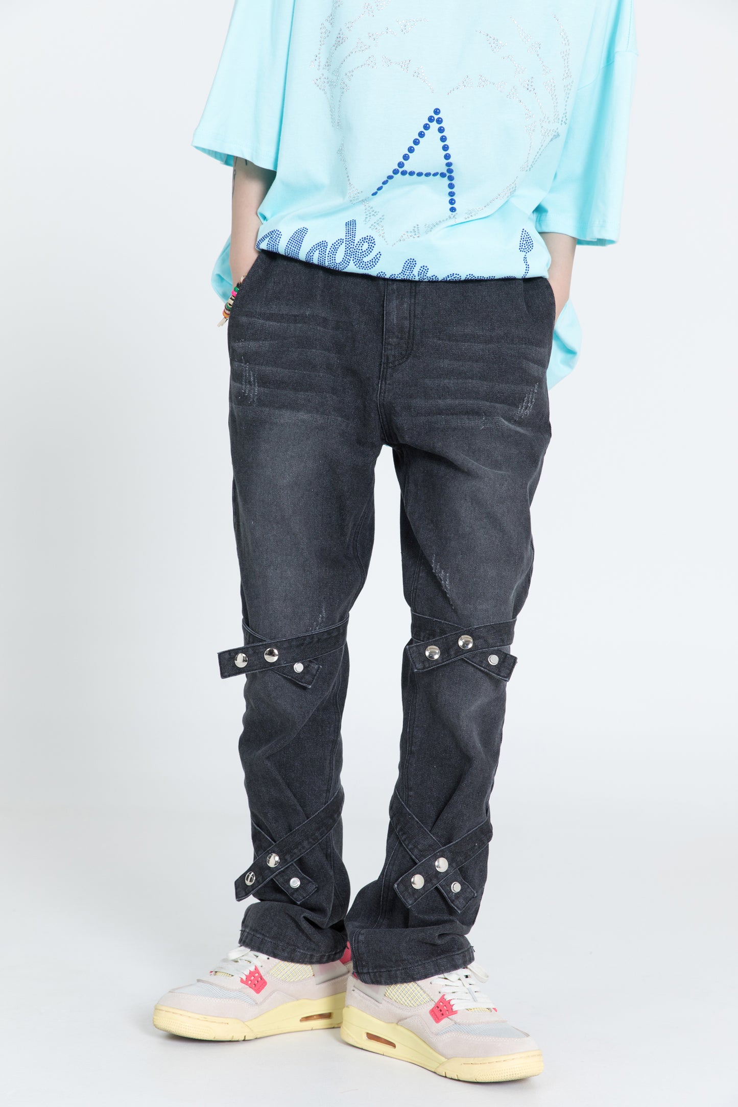 Criss Cross Denim Pants