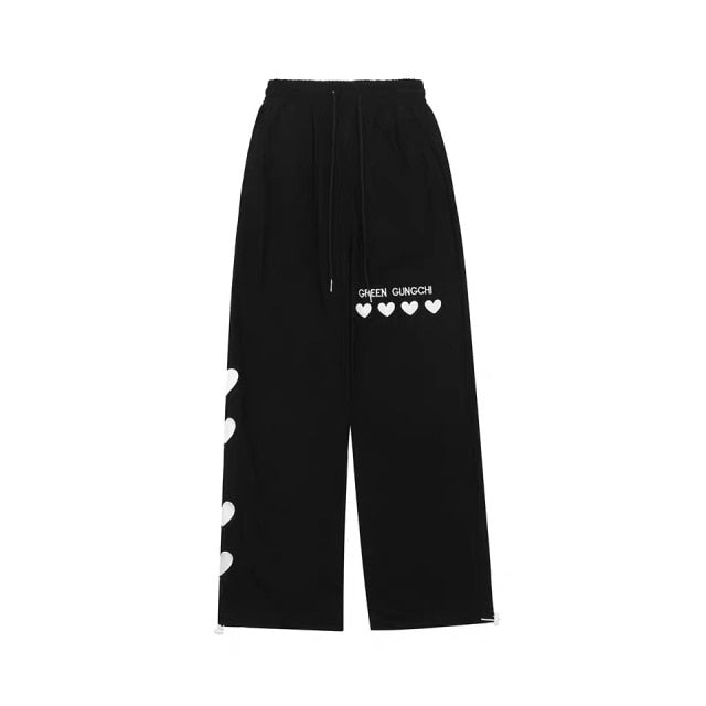 EMBROIDERED HEART SWEATPANTS