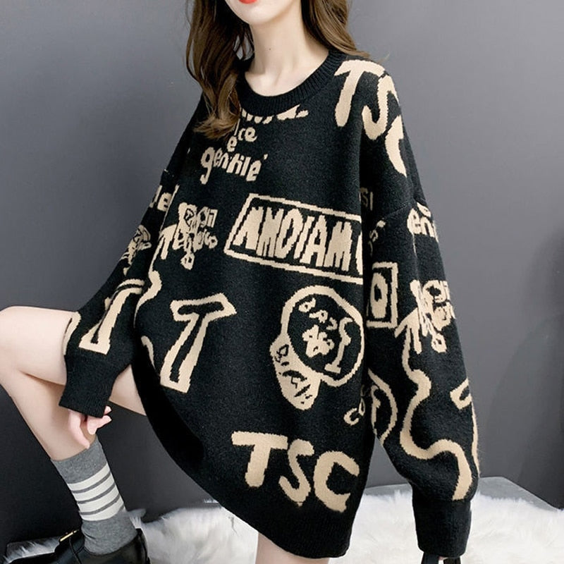 CRAZY GRAPHIC OVERSIZED CREWNECK