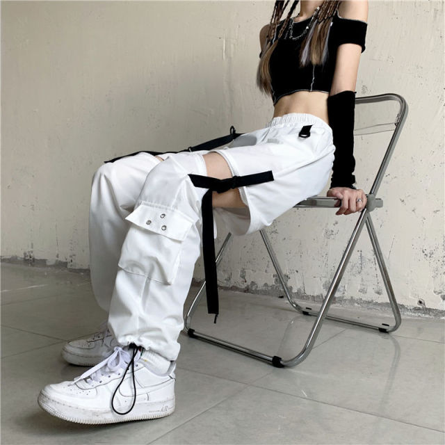 WOMEN'S WHITE DETACHABLE CARGO PANTS