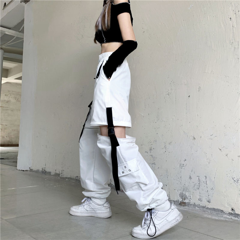 WOMEN'S WHITE DETACHABLE CARGO PANTS