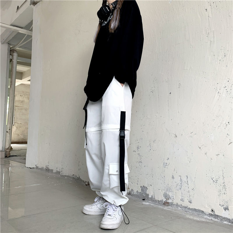 WOMEN'S WHITE DETACHABLE CARGO PANTS