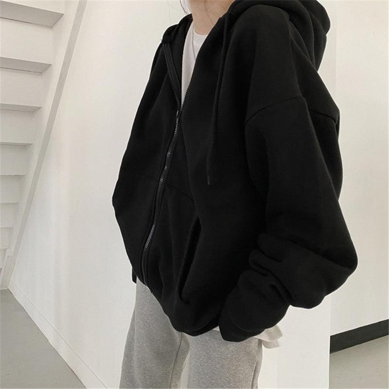 CASUAL OVERSIZED ZIP-UP HOODIE