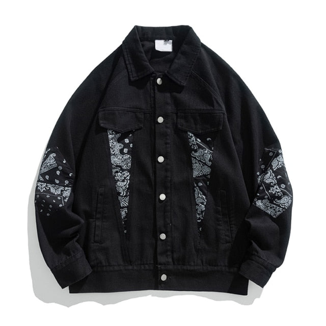 Bandana Patchwork Denim Jacket