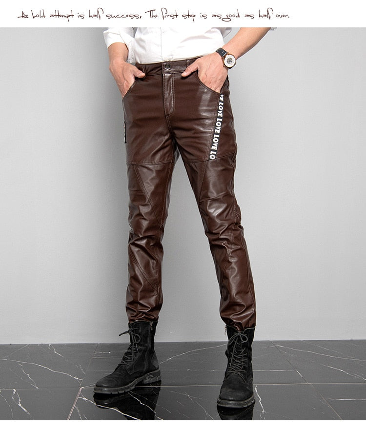 Space Love Genuine Leather Pants