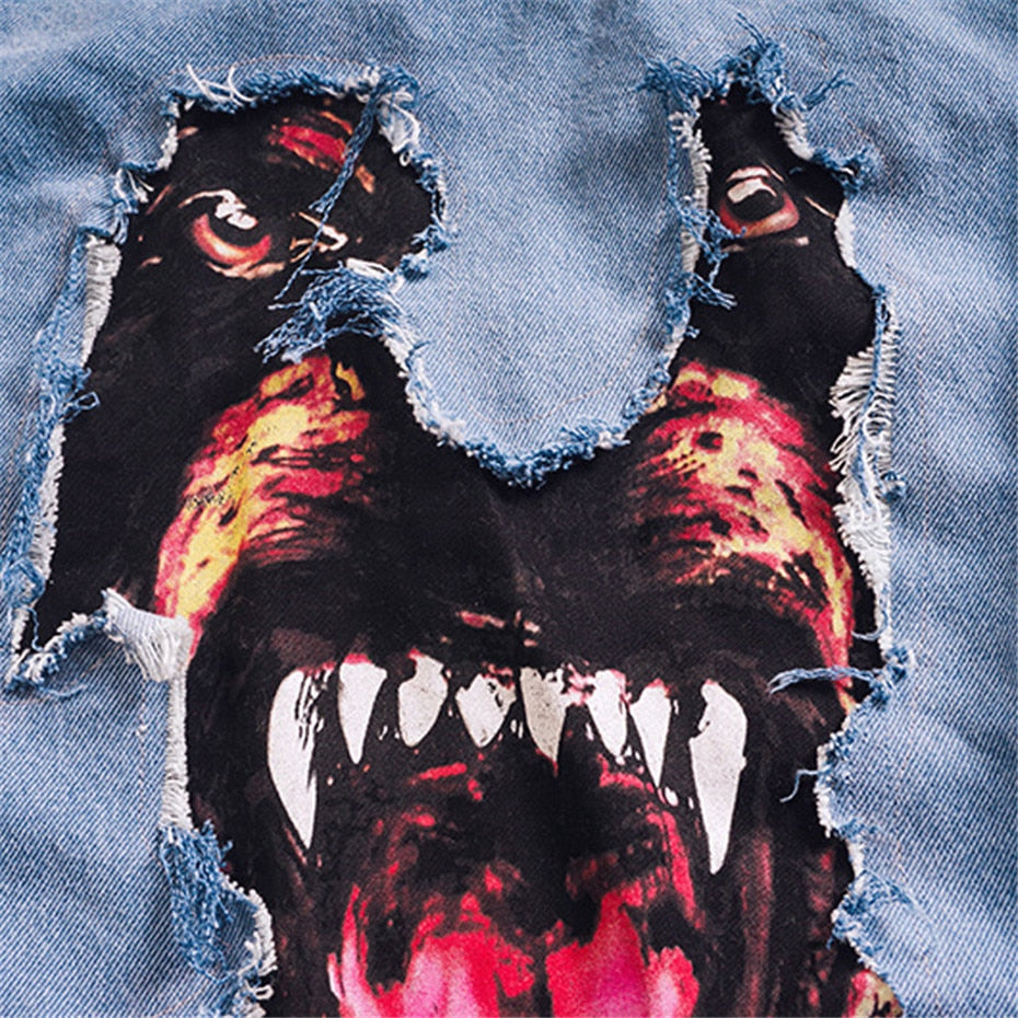 ANGRY DOG DENIM JACKET - dacultureclothing