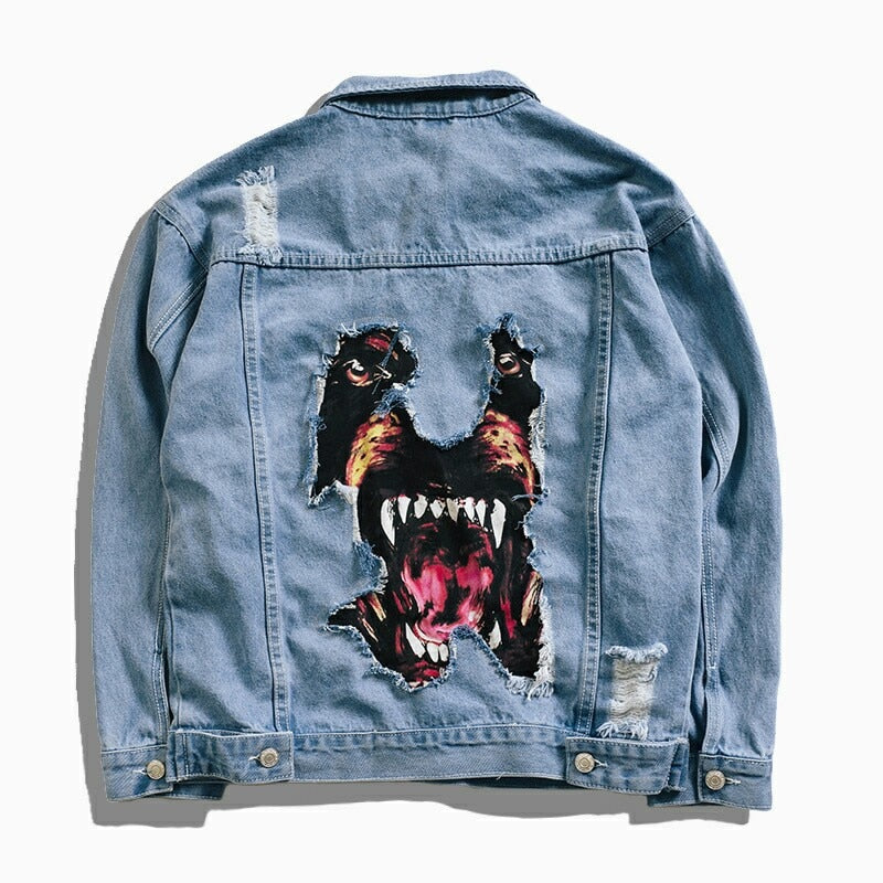 ANGRY DOG DENIM JACKET - dacultureclothing