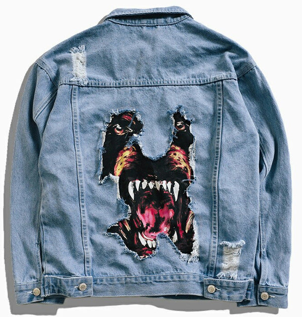 ANGRY DOG DENIM JACKET - dacultureclothing