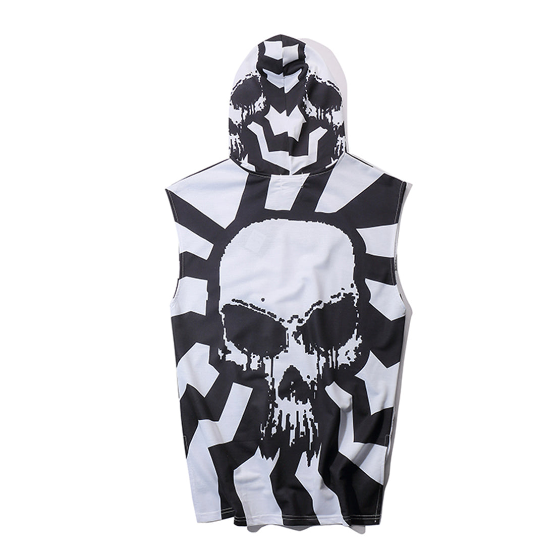 SKULL HOODED SLEEVELESS TOP